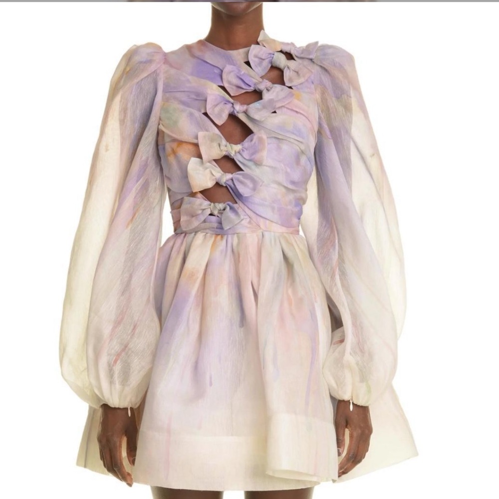 Zimmermann Rhythmic Knot Mini Dress 🩵🎀